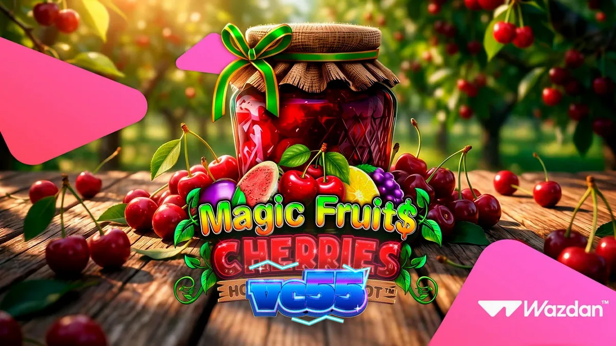 Tampilan visual slot Magic Fruit$: Cherries dengan simbol buah klasik dan elemen modern